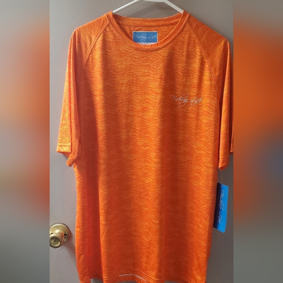 Fishing Life Men's Orange Shirt.  Sz L NWT - Picture 3 of 4
